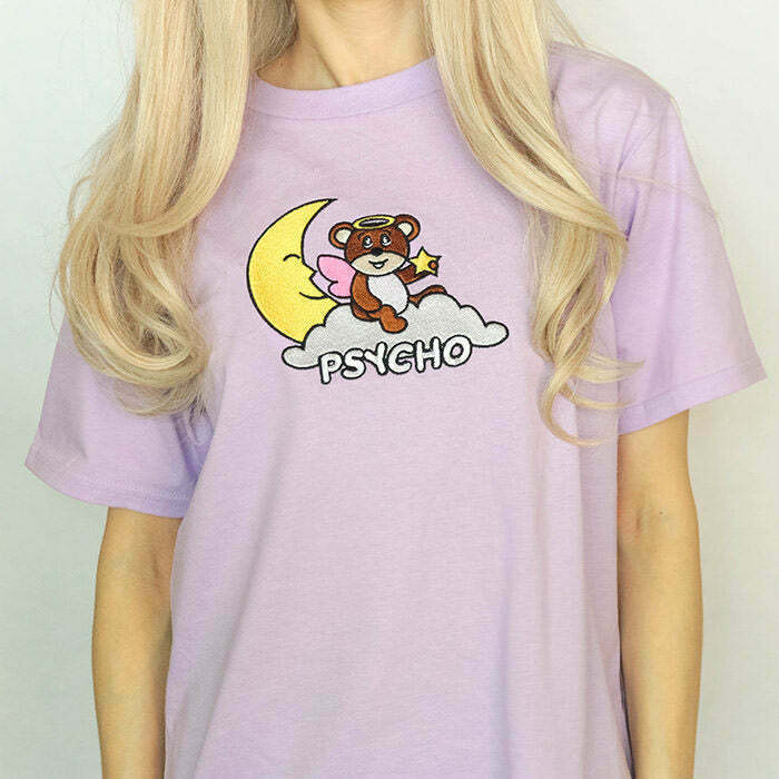 Psycho Bear T-Shirt - Y2K Grunge, 90s Fashion, Retro Summer Outfits, Gothic Y