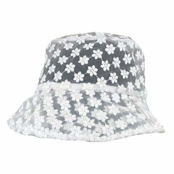 Pure Nocturne Lace Bucket Hat - Y2K & 90s Fashion, Grunge, Retro, Gothic, Summer