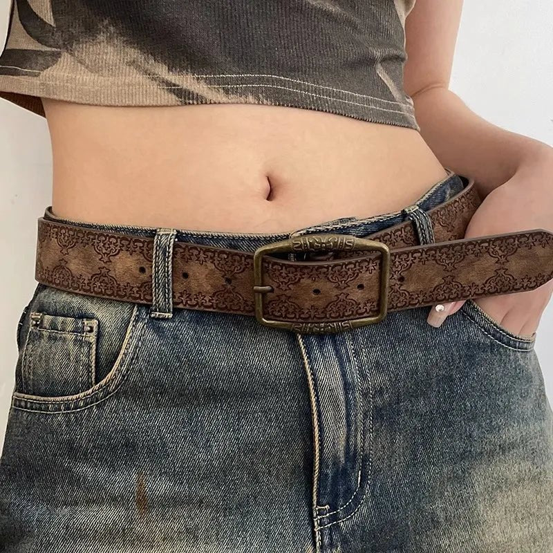 Retro Print Y2K Belt - Perfect for 90s Grunge, Summer Outfits, and Party Looks