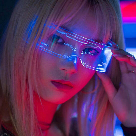 Robo Babe LED Sunglasses - Y2K & 90s Fashion, Grunge, Retro, Party & Club