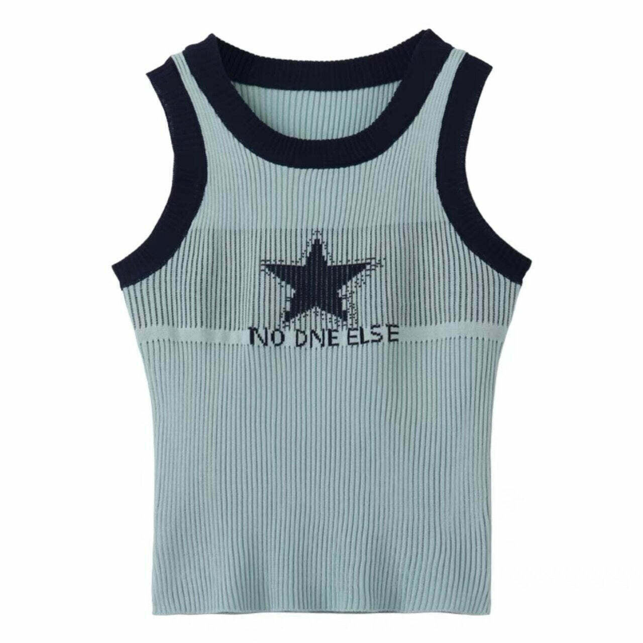 Sexy Star Print Tank Top - Y2K Summer Grunge, 90s Retro, Pastel Goth, Y2K