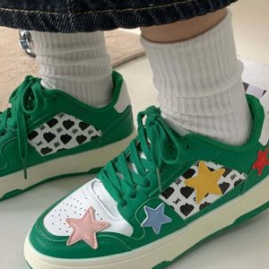 Star Behavior Aesthetic Sneakers - Y2K & 90s Fashion, Grunge, Retro, Hip Hop, Summer Out