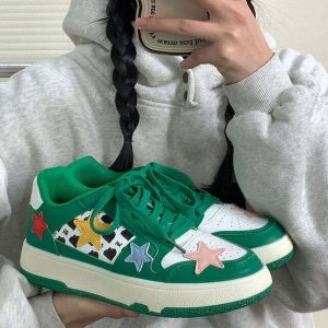 Star Behavior Aesthetic Sneakers - Y2K & 90s Fashion, Grunge, Retro, Hip Hop, Summer Out