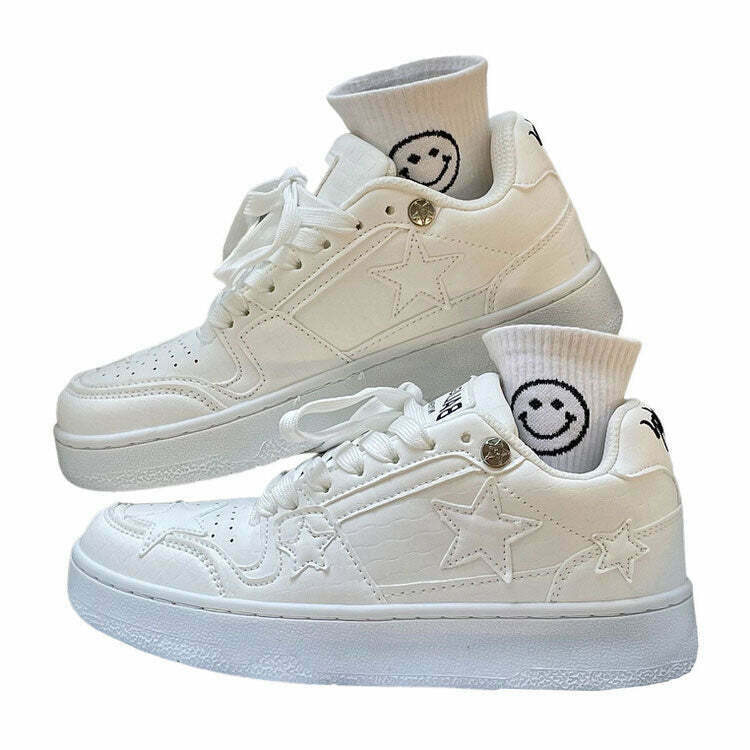 Star Child Pastel Sneakers - Y2K & 90s Fashion, Grunge, Retro, Hip Hop, Summer &