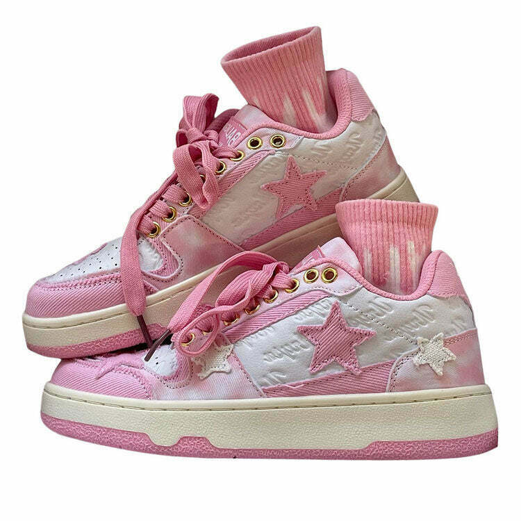 Star Child Pastel Sneakers - Y2K & 90s Fashion, Grunge, Retro, Hip Hop, Summer &