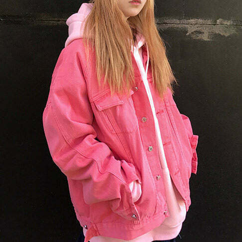 Strawberry Milkshake Jacket - Y2K Summer Grunge 90s Fashion Retro Pastel Goth Y2K Out