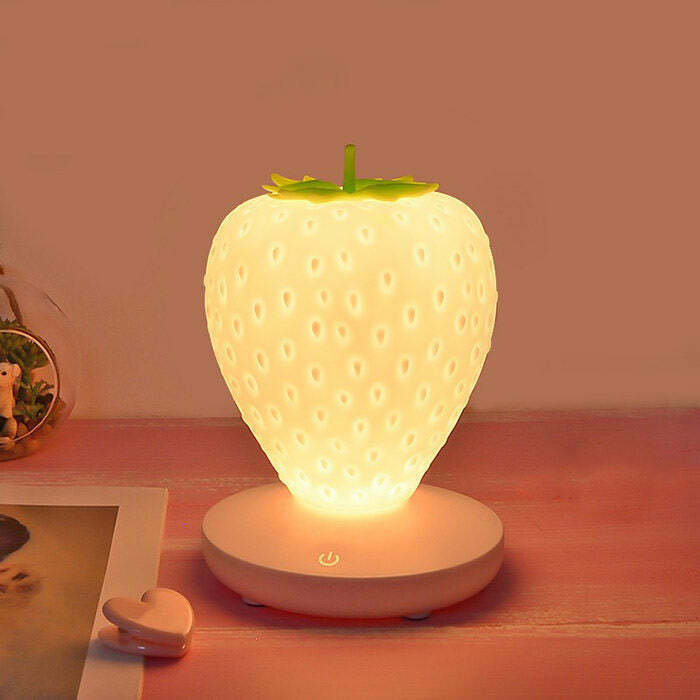 Strawberry Touch Night Light - Y2K & 90s Fashion Inspired Decor for Retro & Grunge Outfits