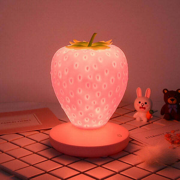 Strawberry Touch Night Light - Y2K & 90s Fashion Inspired Decor for Retro & Grunge Outfits