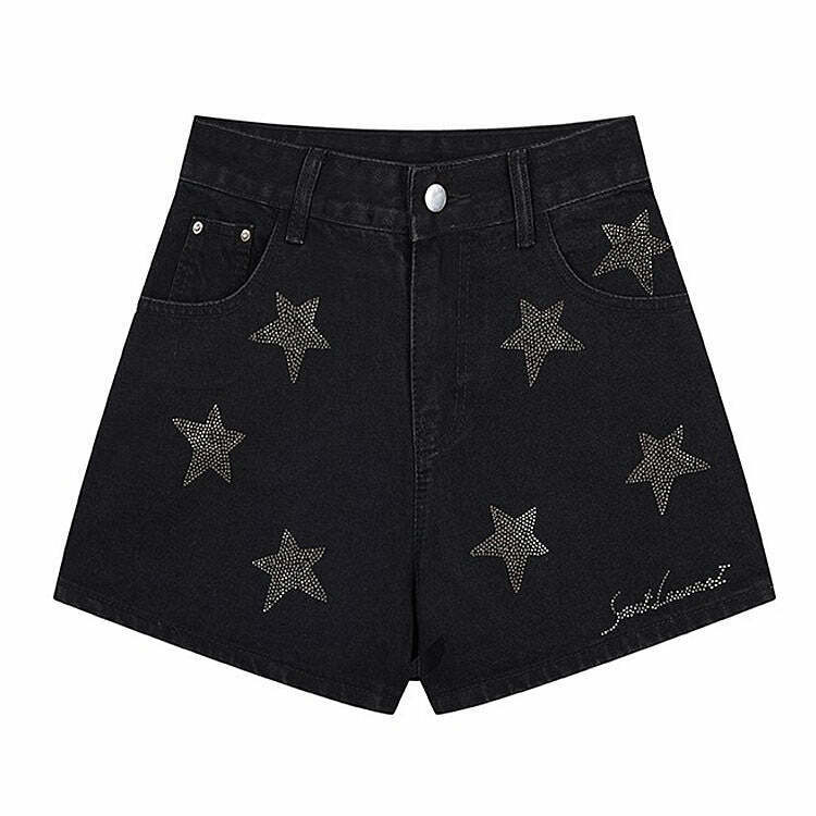 Superstar Behavior Rhinestone Shorts - Y2K & 90s Fashion, Grunge, Retro, Party Outfits