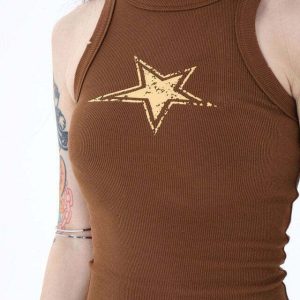 Superstar Behavior Ribbed Top - Y2K & 90s Fashion, Grunge, Retro, Summer & Party Out