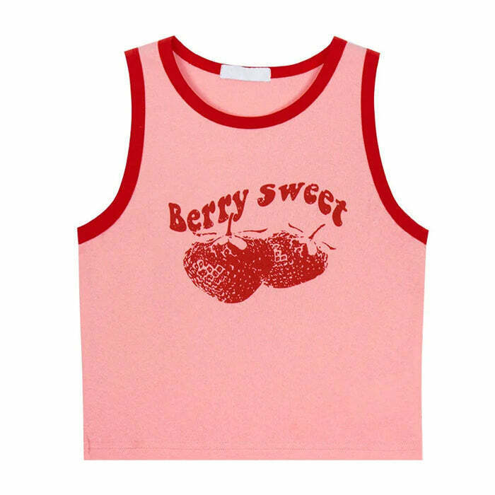 Sweet Berry Tank Top - Y2K Summer Outfit, 90s Fashion, Grunge, Retro Style, Baby Tees