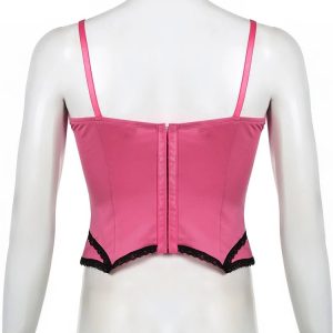 Sweet Bow Stitched Pink Crop Top - Y2K Summer Outfit, 90s Fashion, Grunge, Retro Style