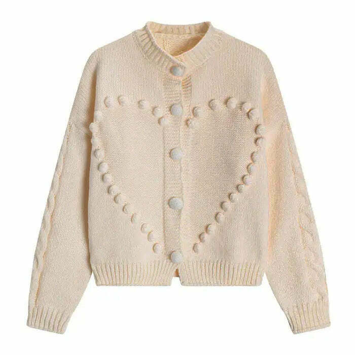 Sweetheart Knit Cardigan - Y2K & 90s Fashion, Grunge, Retro, Summer & Party Outfits