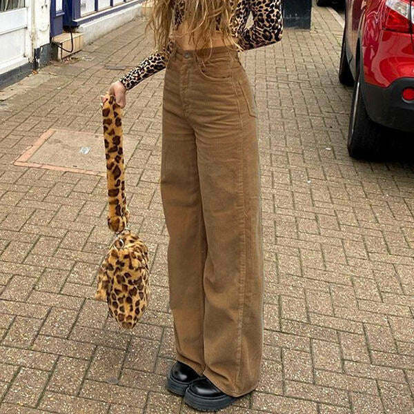 Totally Over It Wide Cord Pants - Y2K & 90s Fashion, Grunge, Retro, Summer & Party