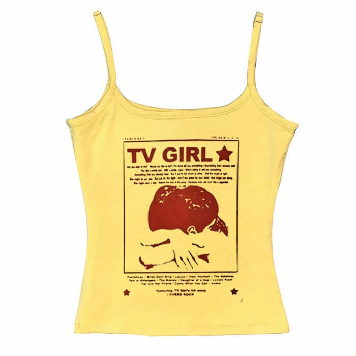 TV Girl Y2K Aesthetic Tank Top - Retro 90s Grunge, Summer Outfits, Baby Tees,