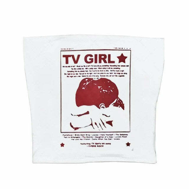 TV Girl Y2K Aesthetic Tube Top - Retro 90s Grunge Summer Outfit, Baby Tees, Y2