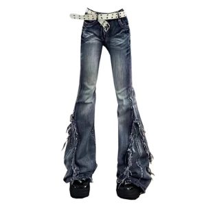 Urban Cascade Denim Pant - Y2K & 90s Fashion, Grunge, Retro, Summer & Party Outfits