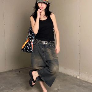 Urban Drift Wide-Leg Jeans - Y2K & 90s Fashion, Grunge, Retro, Summer & Party Out