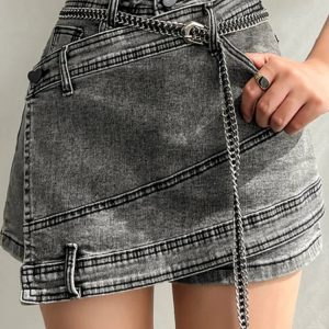 Urban Edge Chain Skirt - Y2K Grunge, 90s Fashion, Retro Summer & Party Outfits