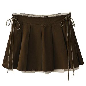 Urban Edge Y2K Drawstring Skirt - Retro 90s Grunge, Summer Party & Club Outfit