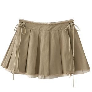 Urban Edge Y2K Drawstring Skirt - Retro 90s Grunge, Summer Party & Club Outfit