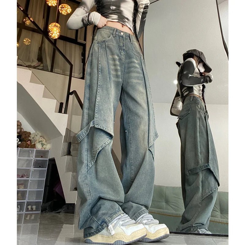 Urban Explorer Wide-Leg Denim: Y2K & 90s Fashion, Grunge, Retro, Summer & Party Out