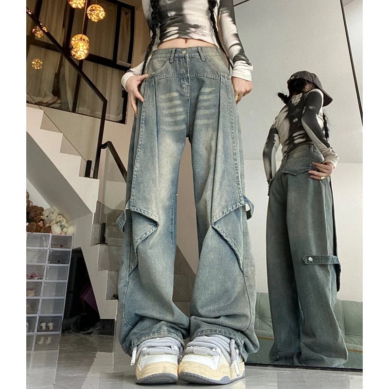 Urban Explorer Wide-Leg Denim: Y2K & 90s Fashion, Grunge, Retro, Summer & Party Out