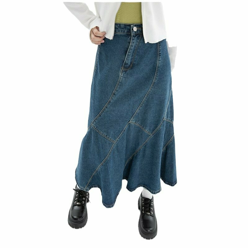 Vintage Blue Denim Skirt - Y2K Summer Outfit, 90s Fashion, Grunge, Retro Style, Y2