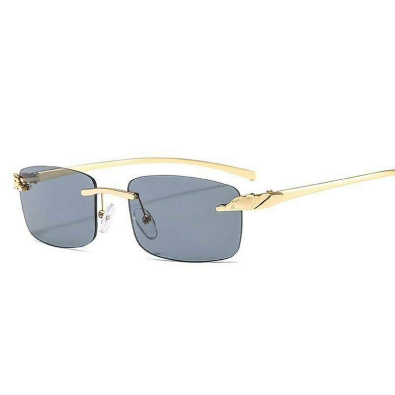 Vintage Clear Lens Rimless Sunglasses - Y2K & 90s Fashion, Retro Grunge, Hip Hop Style