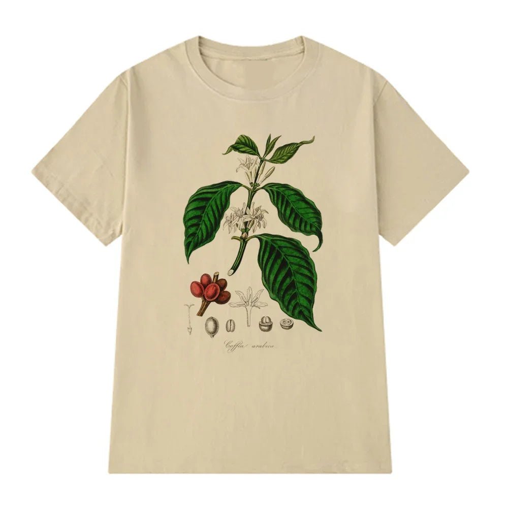 Vintage Coffee Plant Graphic Women's T-Shirt - Y2K & 90s Fashion, Grunge, Retro, Summer Outfits