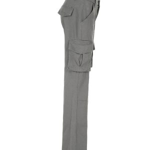 Vintage Grey Stitched Cargo Pants - Y2K & 90s Fashion, Grunge, Retro, Summer & Party Out