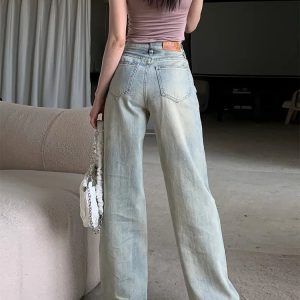 Vintage High Street Wide-Leg Jeans - Y2K & 90s Fashion, Grunge, Retro, Summer Outfits