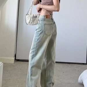 Vintage High Street Wide-Leg Jeans - Y2K & 90s Fashion, Grunge, Retro, Summer Outfits