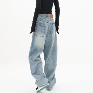 Vintage High Waist Blue Jeans - Y2K & 90s Fashion, Grunge, Retro, Summer & Party Outfits