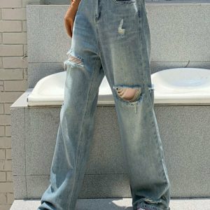 Vintage High Waist Wide Leg Jeans - Y2K & 90s Fashion, Grunge, Retro, Summer Outfits