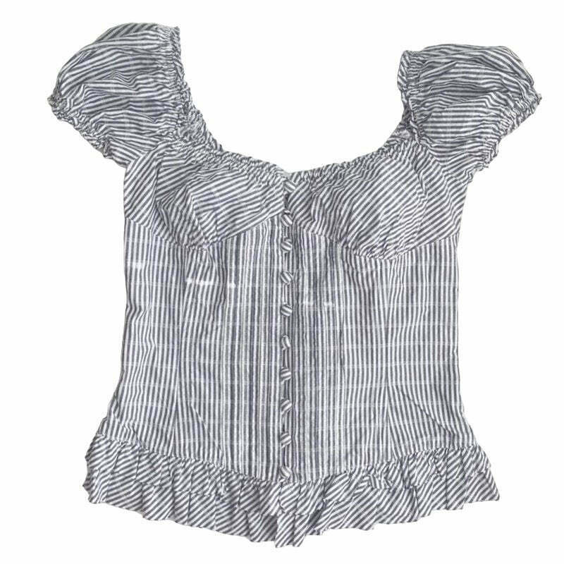 Vintage Plaid Ruffles Tie Up T-shirt - Y2K Summer Grunge 90s Fashion Retro Outfit