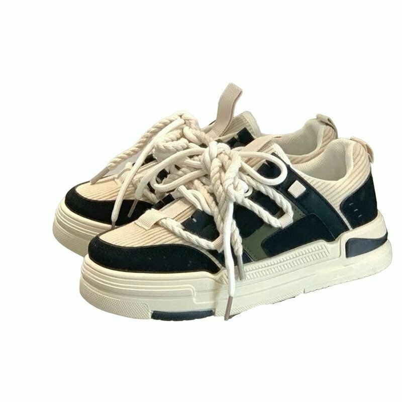 Vintage White Sports Shoes - Y2K & 90s Fashion, Grunge, Retro, Hip Hop, Summer Outfits