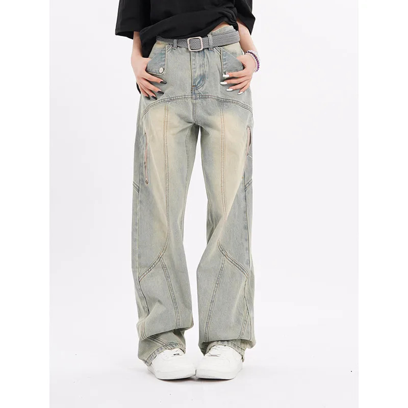 Vintage Y2k 90s Baggy Blue Jeans: Oversize Denim Trouser with High Waist - Harajuku