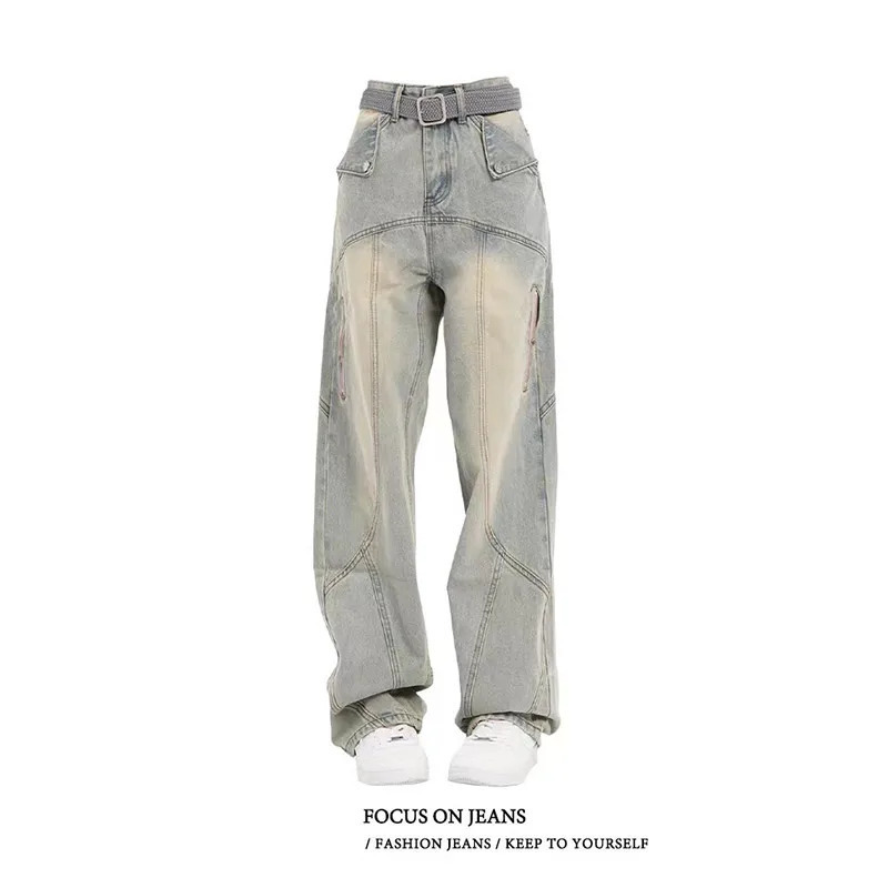 Vintage Y2k 90s Baggy Blue Jeans: Oversize Denim Trouser with High Waist - Harajuku