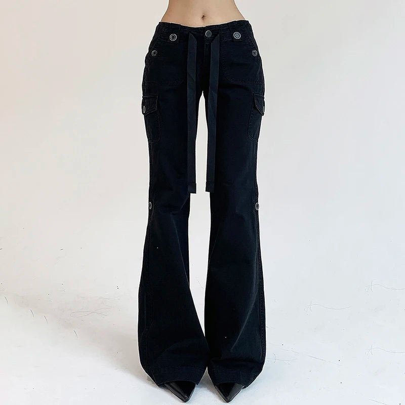 Vintage Y2K Brown Flared Jeans - 90s Grunge, Retro Summer, Y2K Party & Club Out