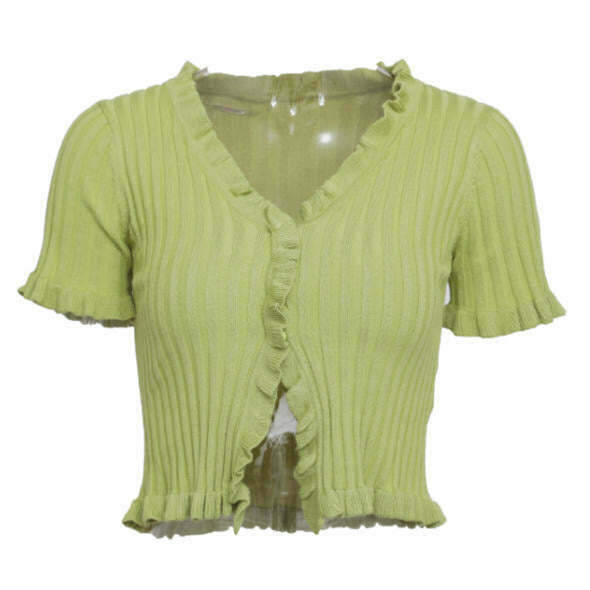 Vivian Ribbed Top - Y2K Summer Grunge Outfit, 90s Fashion, Retro Style, Baby Tees