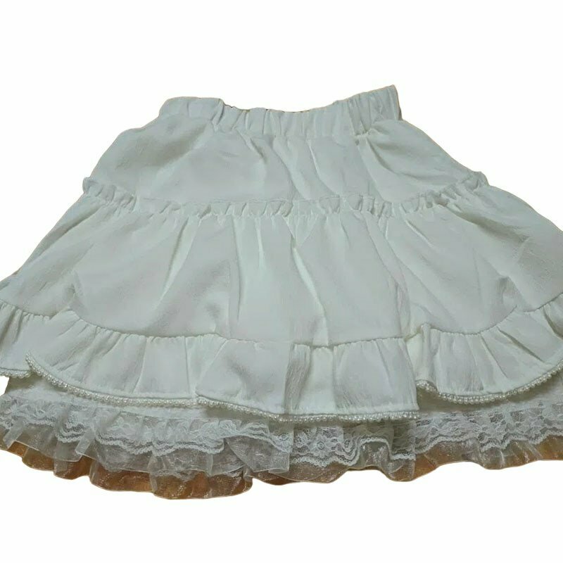 White Lace Mini Skirt - Y2K Summer Outfit, 90s Fashion, Grunge, Retro Style, Pastel