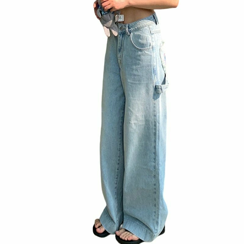 Y2K & 90s Aesthetic Baggy Jeans - Retro Grunge, Hip Hop, Summer & Party Outfits