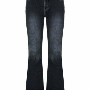 Y2K & 90s Aesthetic Flare Jeans - Retro Grunge, Summer Outfits, Hip Hop Fashion