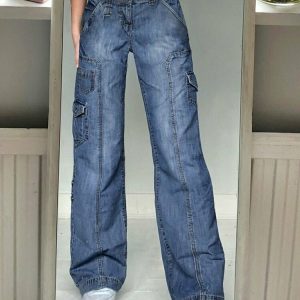 Y2K & 90s Aesthetic High Waist Jeans - Retro Grunge, Summer Outfits, and Hip Hop Fashion