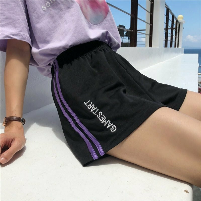 Y2K & 90s Aesthetic Track Shorts - Retro Grunge Summer Outfit, Y2K Party & Club Fashion