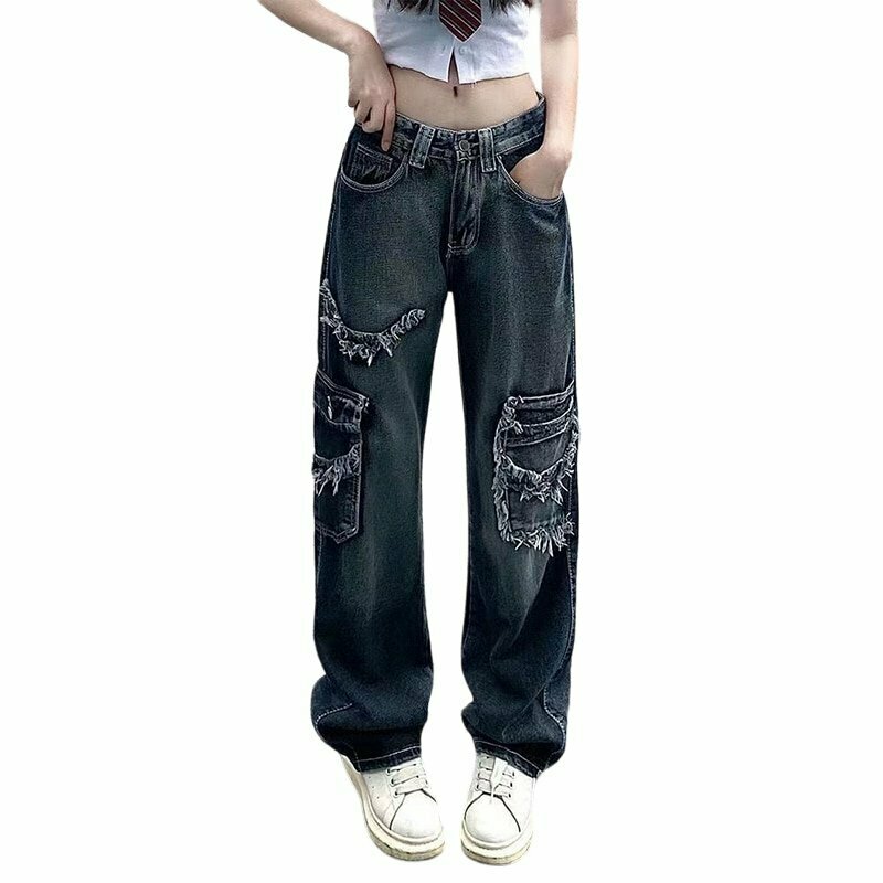 Y2K 90s Baggy Jeans - Retro Grunge, Hip Hop, and Summer Y2K Outfits for