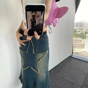 Y2K 90s Denim Long Skirt - Grunge, Retro, Summer, Party, and Club Outfits