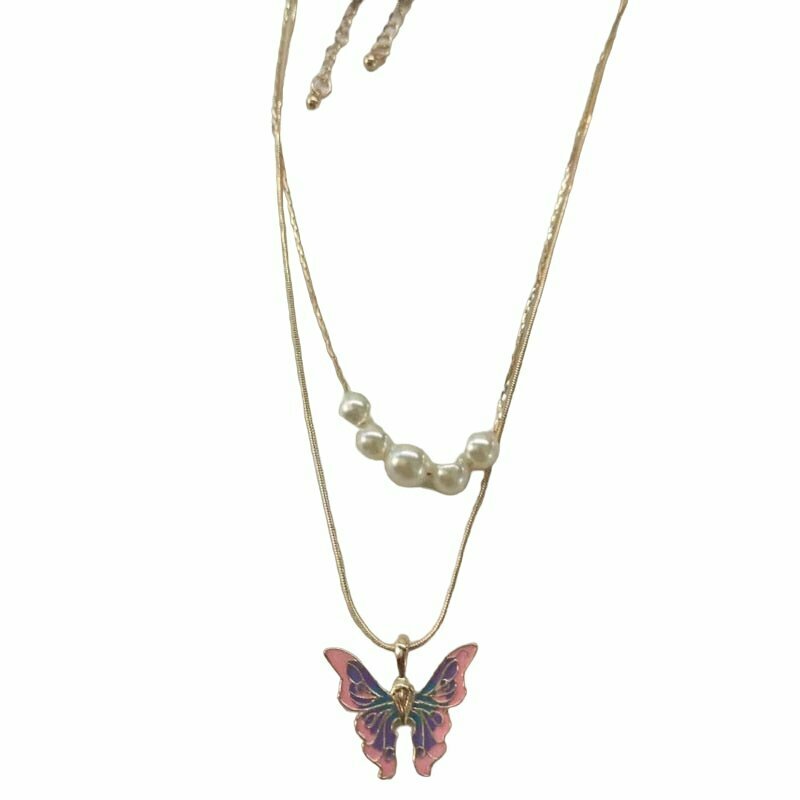 Y2K & 90s Fashion Aesthetic Butterfly Necklace - Retro Grunge, Pastel Goth, Popstar Vibes