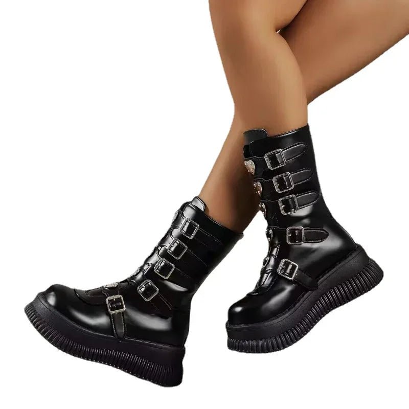 Y2K & 90s Fashion Alt Platform Combat Boots - Grunge, Retro, Goth, Hip Hop, Summer Out